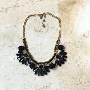 I.N.C. Black Stones & Pom Poms Statement Necklace